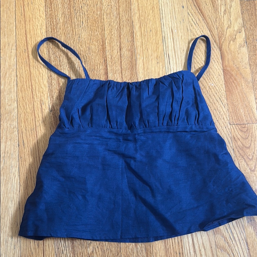 NWT Edikted Elegant Navy Blue Women's Open Back Top Size XS